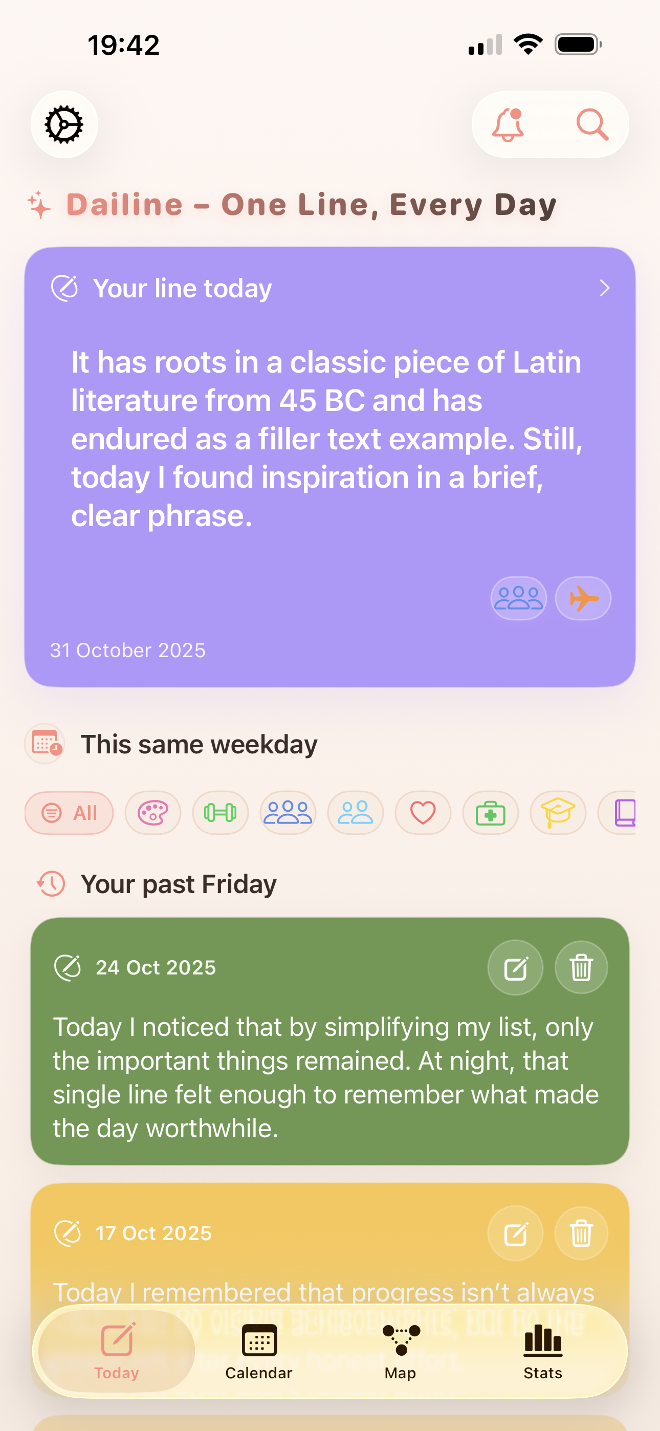 Dailine daily entry screen