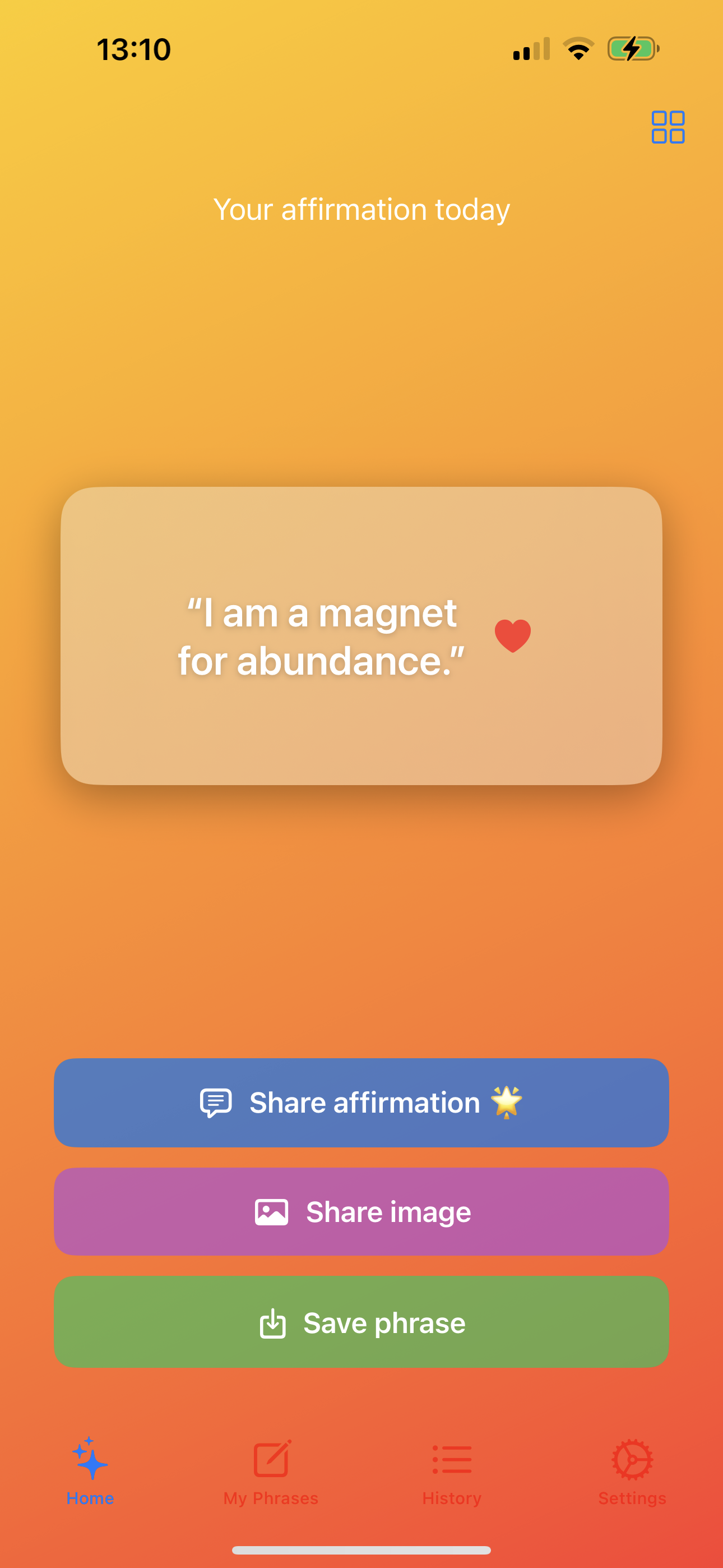 OneDailyAffirmation App Screenshot