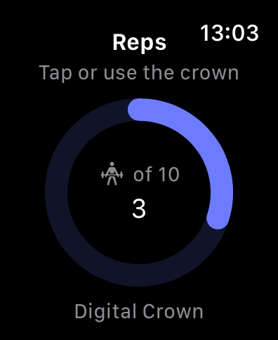 PomodoReps Watch – reps count